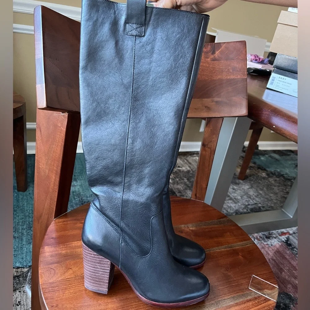 Gianni Bini Black Opulence Knee High Block Heel Boots - Picture 4 of 15